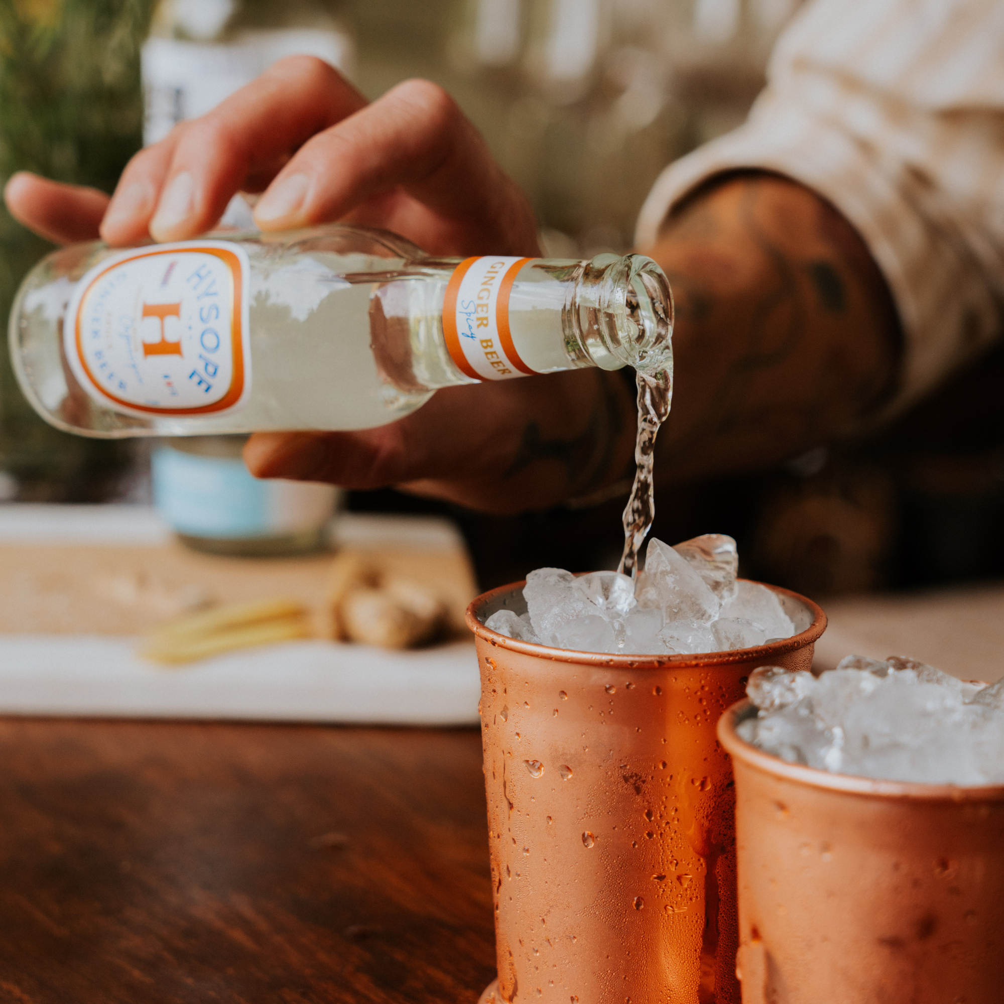 Notre Ginger Beer Spicy accompagnant toutes les variantes de Mules