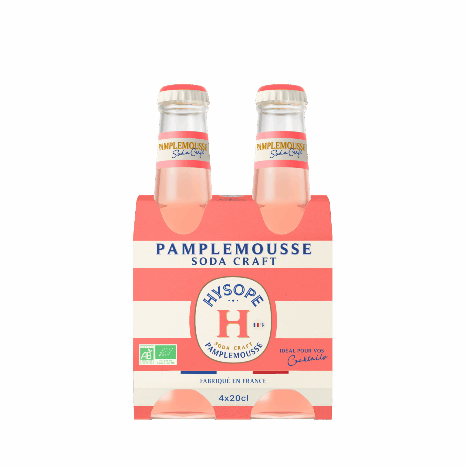 Cluster de 4 bouteilles du Soda Craft Pamplemousse Hysope