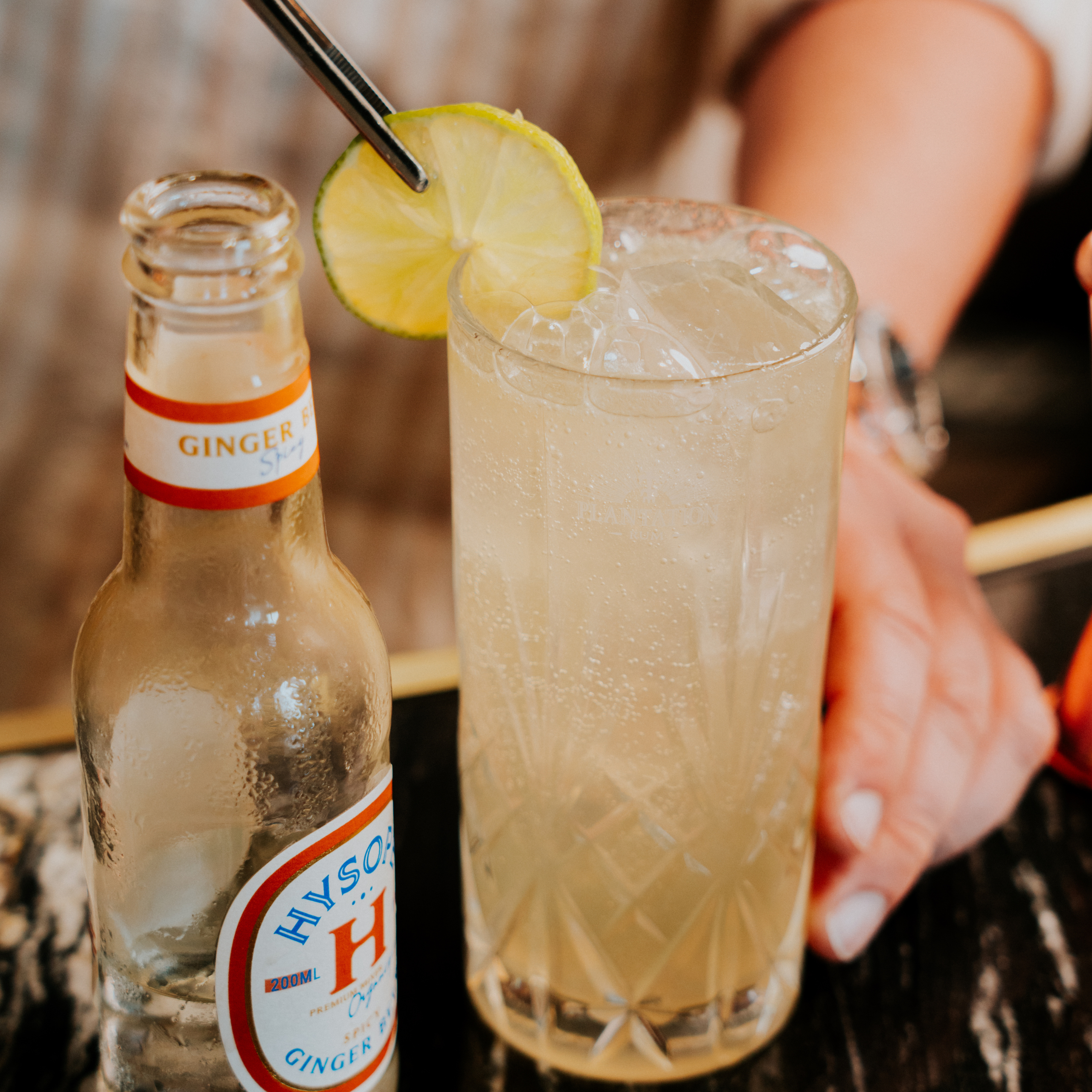 Stormy Planteray avec le rhum et la ginger beer spicy Hysope